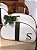 Kit Maternidade Bolsa Média e Mochilinha baby P Sintético Offwhite, faixa Verde selva e detalhes caramelo - Imagem 3