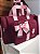 Kit Maternidade Malinha New, Mochilinha baby P e Porta carteira de Vacinação Linho marsala com faixa rosa bebê - Imagem 4