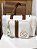 Kit Maternidade Malinha New, Mochilinha baby P e Nécessaire box M Sintético offwhite com faixa caramelo - Imagem 9