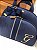 Bolsa Maternidade Grande Sintético azul marinho com faixa azul marinho extra dourado - Imagem 2