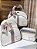 Kit Maternidade Bolsa Média, Mochilinha baby P e Necessarie Carol Sintético Offwhite com faixa rosé - Imagem 1