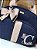 Kit Maternidade Bolsa Média e Bolsa Pequena Linho Azul marinho com faixa nude - Imagem 8