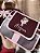 Kit Bolsa média, Mochilinha baby G, Necessarie Box G, Organizador PP e Porta carteira de vacinação no Linho Marsala com faixa rosa bebê - Imagem 7