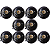 Kit 10 Plafons Plafonier Redondos Pretos E27 com Bocal de Porcelana 100W - Imagem 1