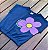 Blusinha infantil com Elástico na Barra Azul Marinho com Flor Roxa - Imagem 1