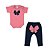 Conjunto Body Manga Curta e Calça Bebê Menina - Imagem 3