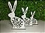 Páscoa - Lembrancinha decorativa Trio de Coelhinhos em mdf branco - Imagem 1