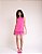 Mini Dress Newprene com franjas bordadas Pink - Imagem 1