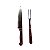 Kit Churrasco 2 Peças Garfo Trinchante + Faca para Carne em Madeira - Todo dia - Imagem 2