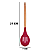 Colher Vazada de Silicone Vermelha Cabo de Madeira 31cm - Em Casa Tem - Imagem 3