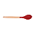 Colher De Silicone Vermelha Cabo De Madeira 31cm - Em Casa Tem - Imagem 2