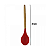 Colher De Silicone Vermelha Cabo De Madeira 31cm - Em Casa Tem - Imagem 3