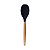 Colher de Silicone Preta com Cabo de Madeira 31cm - Em Casa Tem - Imagem 1