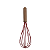 Batedor Manual Fouet Silicone Com Cabo de Madeira - Em Casa Tem - Imagem 1