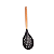 Escumadeira de Silicone Preta Com Cabo de Madeira 32cm - Em Casa Tem - Imagem 1