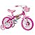 Bicicleta Infantil Aro 12 Com Rodinha Nathor Rosa Flower - Imagem 1