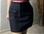 SAIA PRETA EM LINHO COM COSTURAS APARENTES - Imagem 2