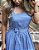 VESTIDO MIDI EM LINHO CRU E AZUL - Imagem 2