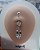 Piercing Umbigo Aço Inoxidavel com Pingente de Strass Pendurado - Imagem 2