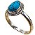 Anel De Prata 925 Com Pedra Turquesa No. 17 - Imagem 1