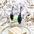 Brinco de Prata 925 com Marcassitas e Pedra Ágata Verde 4 cm - Imagem 3