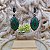 Brinco de Prata 925 com Marcassitas e Pedra Ágata Verde 4 cm - Imagem 2