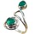 Anel de Prata 925 Abraço com Jade Verde - Imagem 1