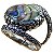 Anel de Prata 925 Trabalhado com Abalone Oval - Imagem 1