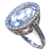Anel de Prata 925 Cabochão Pedra Quartzo 12g - Imagem 1