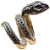 Máxi Anel de Prata 925 Cobra Serpente com Marcassitas - Imagem 1