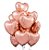 Kit 10 Balões de Coração Rosé Gold com Gás Hélio - Imagem 1