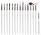KIT PINCEL PARA DECORAÇAO DE UNHAS 15UN BRANCO - Imagem 1