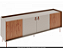 BALCAO MONET RUDNICK 2,20M OFF WHITE C/ CINAMOMO NATURAL METAL COBRE - Imagem 1