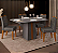 MESA DJ ITALIA 1,2M CINZA URBANO/FREIJO + 4 CADEIRAS JULIA FREIJO/VELUDO LUNAR - Imagem 1