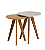 CONJUNTO MESA LATERAL CLASSIC IMCAL REDONDA OFF WHITE/NATURE - Imagem 2