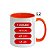 CANECA BRANCA INT E ALÇA LARANJA 325ML PANDA - Imagem 1