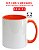 CANECA BRANCA INT E ALÇA LARANJA 325ML PANDA - Imagem 2