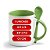 CANECA BRANCA C/COLHER ALÇA/INT VERDE CLARO C/CX DEKO - Imagem 1