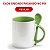 CANECA BRANCA C/COLHER ALÇA/INT VERDE CLARO C/CX DEKO - Imagem 5