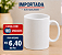 CANECA BRANCA DE CERAMICA IMPORTADA 325ML - Imagem 5