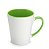 CANECA BRANCA TULIPA CONICA INTERIOR E ALCA VERDE C/ CAIXINHA AAA - Imagem 1