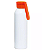 GARRAFA ALUMINIO ACADEMY 500ML BRANCA TAMPA LARANJA - Imagem 1