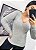Blusa De Frio Tricot Decote Gola V Lisa De Trança Básica - Imagem 6