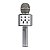 Microfone Karaoke Bluetooth Caixa De Som Grava Muda Voz Prata - Imagem 1