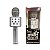 Microfone Karaoke Bluetooth Caixa De Som Grava Muda Voz Prata - Imagem 2
