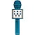 Microfone Karaoke Bluetooth Caixa De Som Grava Muda Voz Azul - Imagem 1
