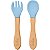 Kit Talheres Em Silicone e Bambu Colher E Garfo Buba - Imagem 1