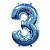 Balão GNR 16" Número 3 Azul - Imagem 1