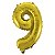Balão Metalizado 16" Número 9 Dourado - Imagem 1