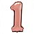 Balão Metalizado Número "1" Rosé Gold 16 pol - Imagem 1